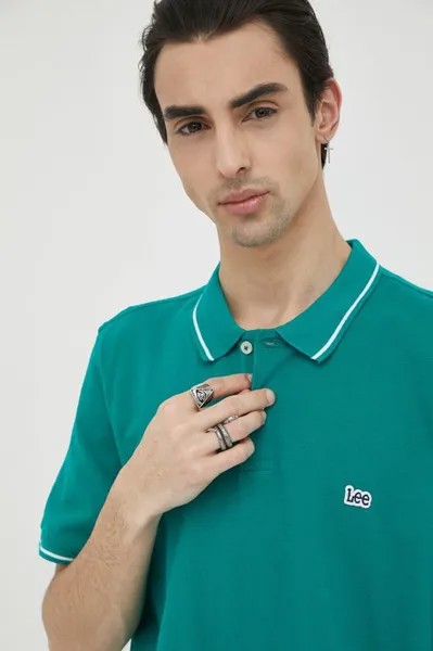 Рубашка-поло из хлопка Lee, зеленый