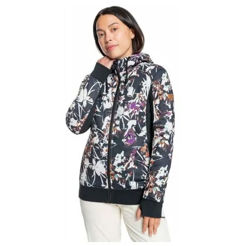 Худи На Молнии Roxy Frost Warmflight® True Black Superligh, Цвет черный, Размер S