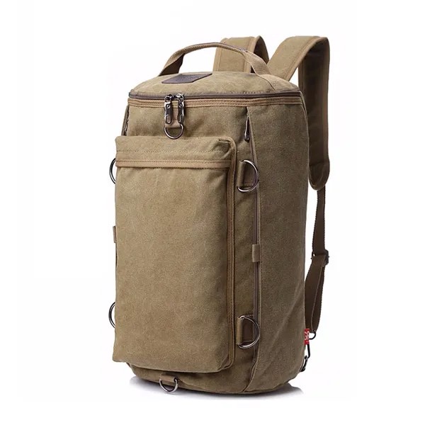 Холщовый дорожный рюкзак для мужчин, вместительный повседневный уличный горный ранец, однотонная школьная сумка, спортивный мужской портф...
