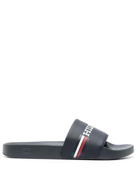 Tommy Hilfiger шлепанцы с логотипом, синий
