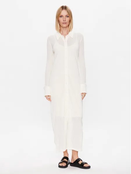 Платье-рубашка приталенного кроя Calvin Klein, экрю