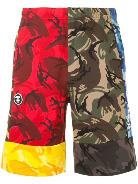 AAPE BY *A BATHING APE® шорты в технике пэчворк