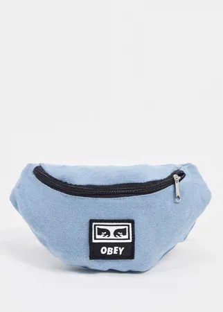 Джинсовая сумка-кошелек на пояс Obey-Синий