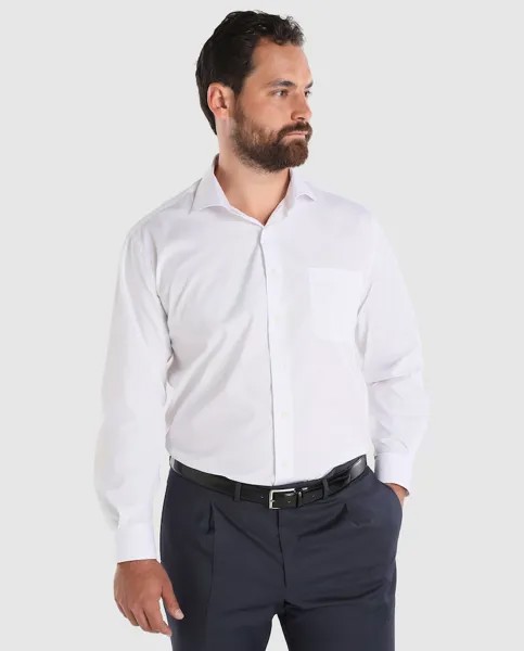 Мужская классическая однотонная рубашка Easy Iron больших размеров Emidio Tucci, белый