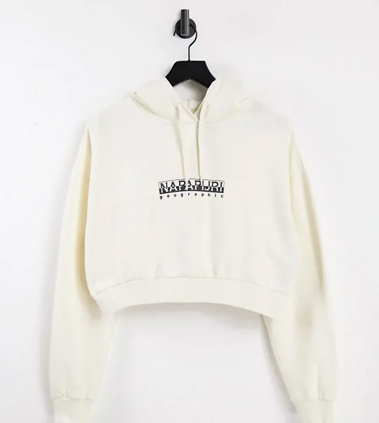 Светлый укороченный худи Napapijri Box – эксклюзивно на ASOS-Белый