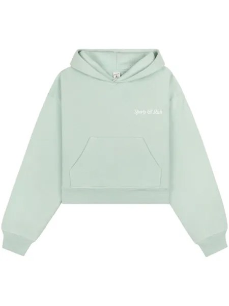 Sporty & Rich худи с вышитым логотипом, зеленый