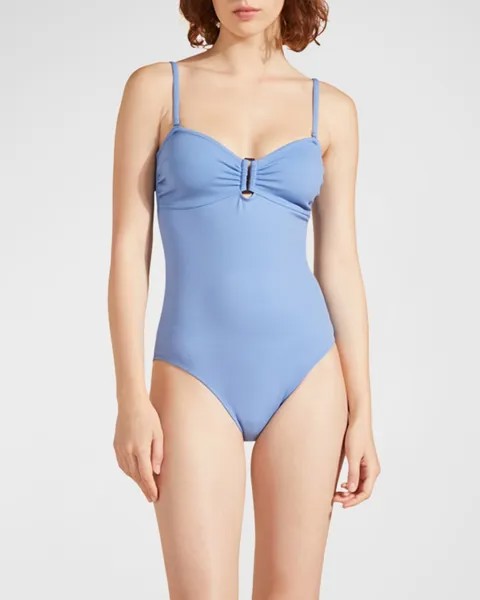 Цельный купальник-бандо Solid Sculpt Vilebrequin, цвет Bleu Jean