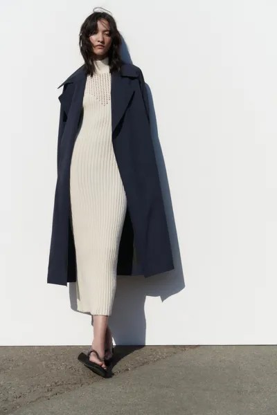 Тренч женский ZARA 05071025 синий M (доставка из-за рубежа)