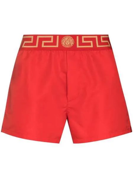 Versace плавки-шорты с узором Greca Key