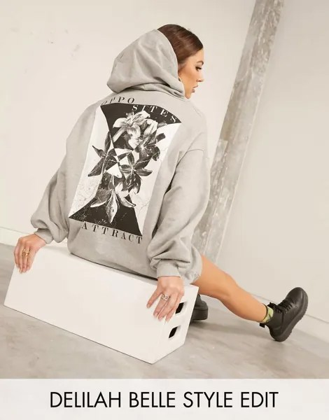 Серое платье-худи в стиле oversized от ASOS DESIGN-Серый