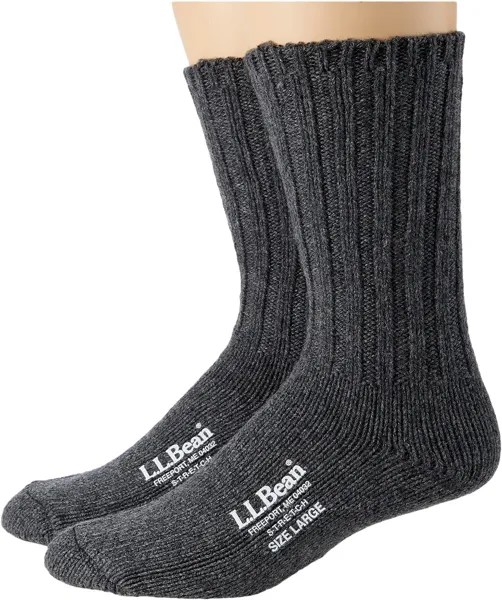 Носки Ragg из мериносовой шерсти, 10 дюймов, 2 пары L.L.Bean, цвет Charcoal/Charcoal