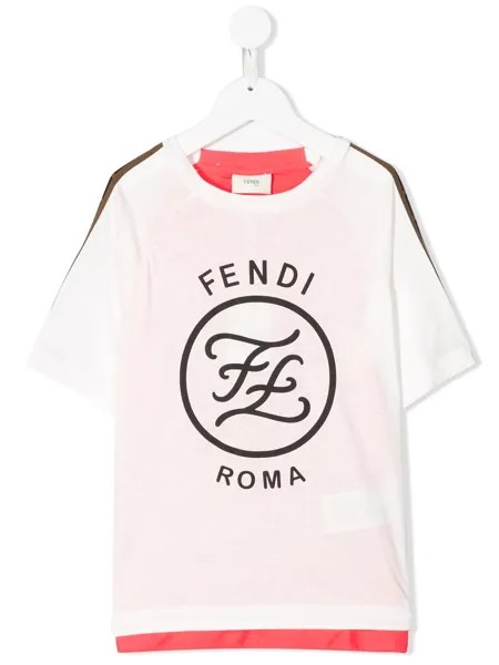 Fendi Kids футболка с принтом Karligraphy