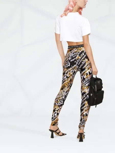 Versace Jeans Couture легинсы с узором Baroque, черный