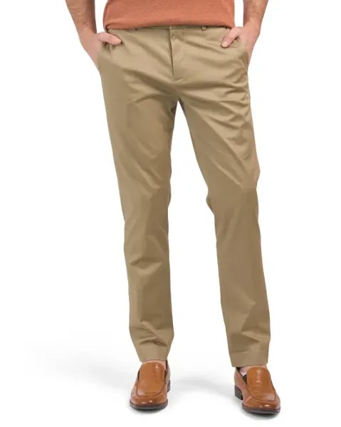 Узкие хлопковые брюки Perry Ellis Portfolio, цвет Elmwood