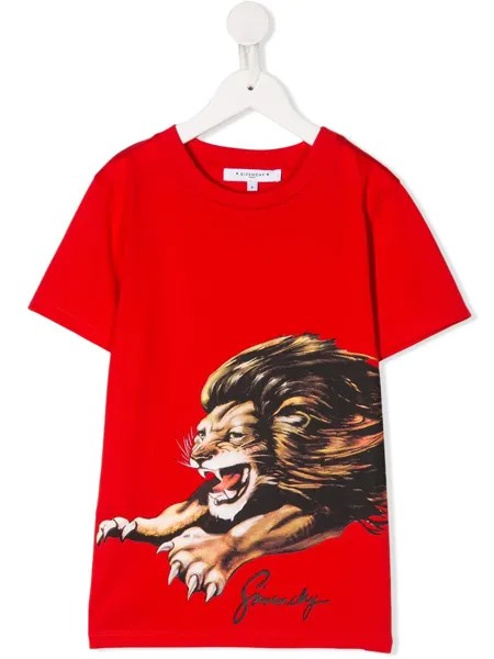Givenchy Kids футболка с принтом Lion
