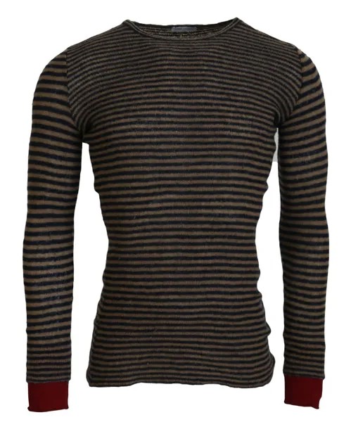 DANIELE ALESSANDRINI Свитер в полоску, шерстяной пуловер с круглым вырезом IT46/US36/S 200 долларов США