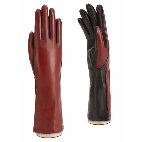 Перчатки ELEGANZZA, размер 6.5, черный, бордовый