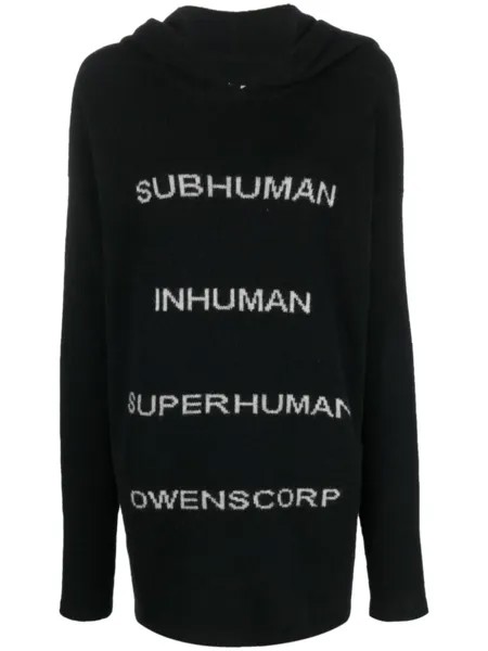Rick Owens худи вязки интарсия, черный