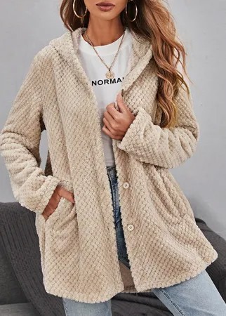 Пальто с карманом с капюшоном из флиса