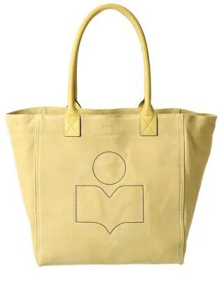Маленькая женская замшевая сумка-тоут Isabel Marant Yenky, желтая