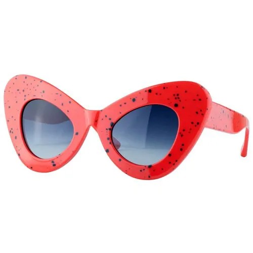 Солнцезащитные очки Jeremy Scott, кошачий глаз, оправа: пластик, с защитой от УФ, для женщин, красный