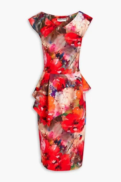 Ярусное платье Tini с эффектом акваланга и запахом Chiara Boni La Petite Robe, красный