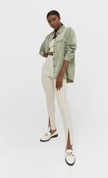 Stradivarius Плотная Рубашка Карго В Тонкий Рубчик Multicolor Xl