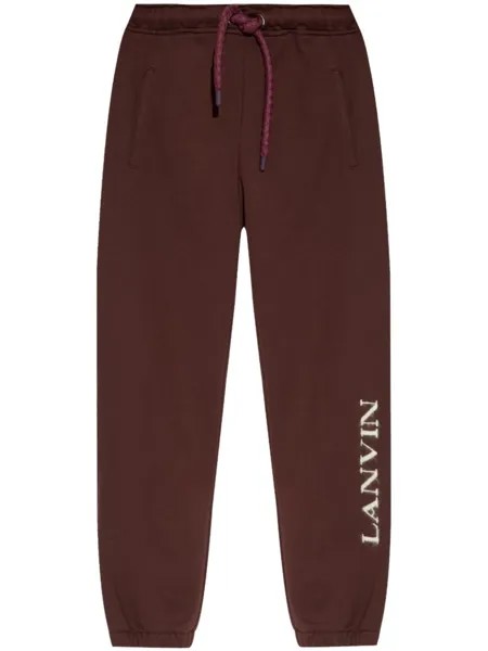 Lanvin спортивные брюки с вышитым логотипом, красный