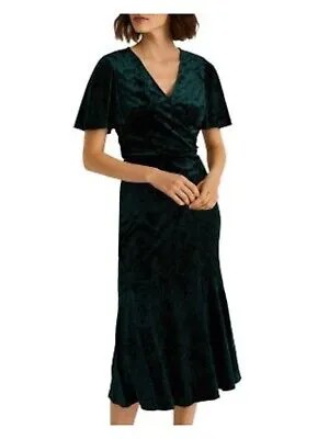 Женское зеленое платье-футляр миди RALPH LAUREN с вырезом на спине и рукавами-крылышками 16