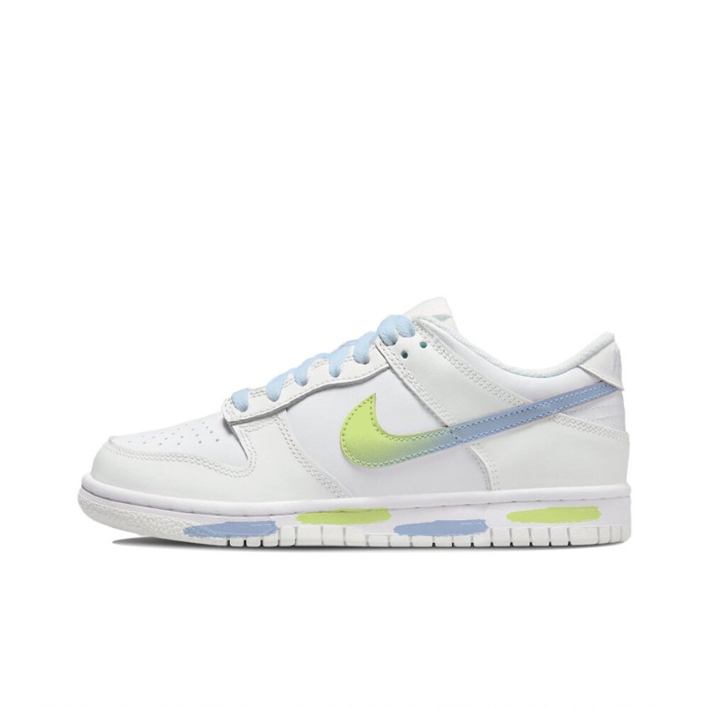 Кроссовки Nike Dunk Skateboarding Shoes Women's Low-top Eveblue/Techgreen/Iolite, зеленый