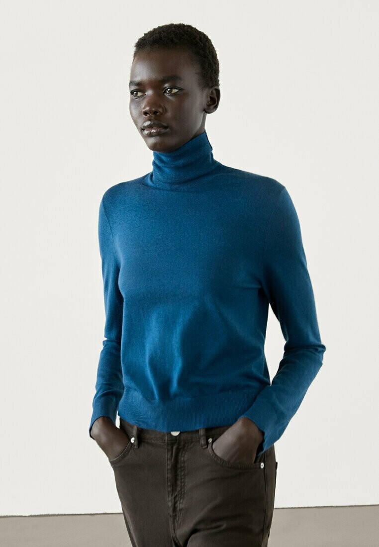 Джемпер HIGH NECK  Massimo Dutti, синий