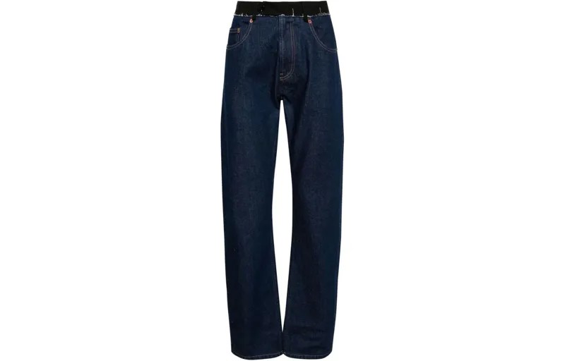 Джинсы прямого кроя со средней посадкой Mm6 Maison Margiela, индиго