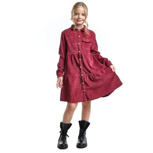Платье для девочек Mini Maxi, модель 7396, цвет бордовый, размер 122