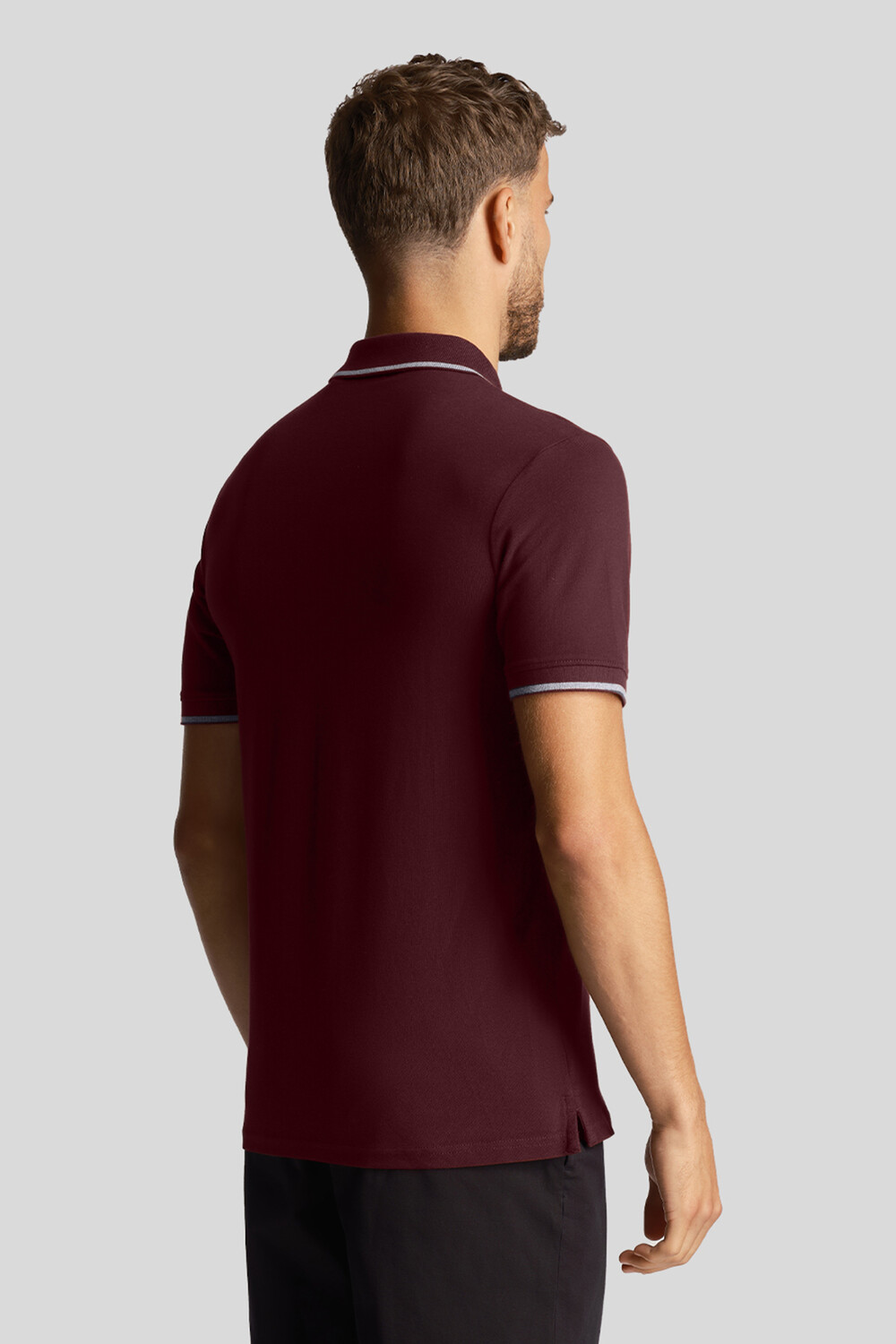 Поло Lyle & Scott, цвет Bordeaux/Mittelgrau meliert