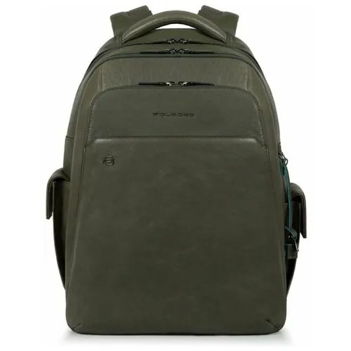 Рюкзак мужской Piquadro Black Square CA3444B3BM/VE зеленый натур.кожа