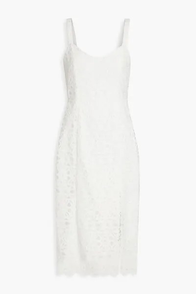 Платье миди крючком с вырезом Aidan Mattox, цвет Off-white