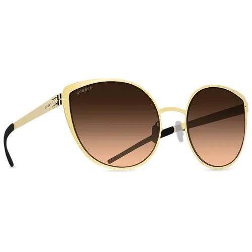Солнцезащитные очки Gresso, кошачий глаз, с защитой от УФ, градиентные, для женщин, золотой