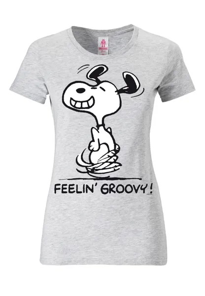 Футболка Logoshirt Snoopy – Feelin' Groovy!, цвет grau-meliert