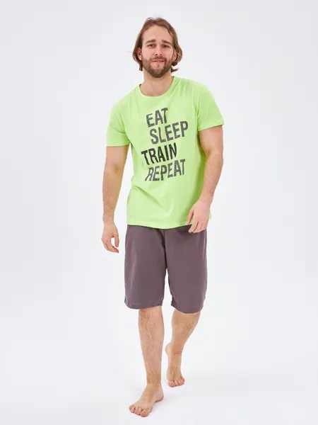 Пижама мужская CatFit 706842248 зеленая 52 RU