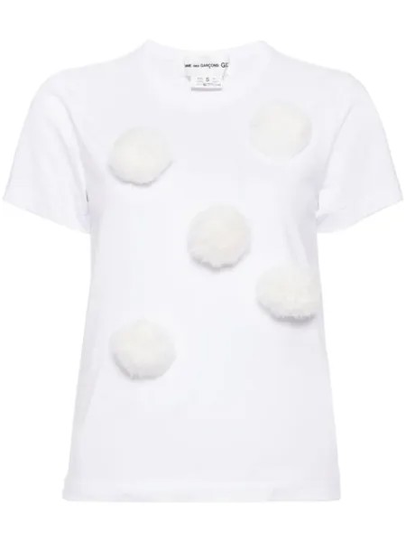 Comme Des Garçons Girl футболка с помпонами, белый