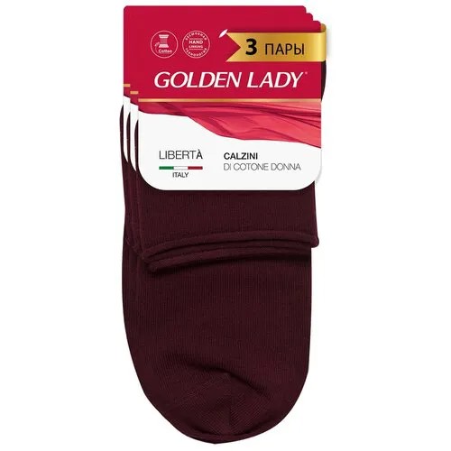 Носки Golden Lady, 3 пары, 3 уп., размер 35-38, золотой, бордовый