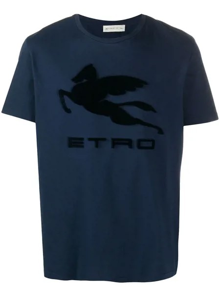 ETRO футболка с фактурным логотипом