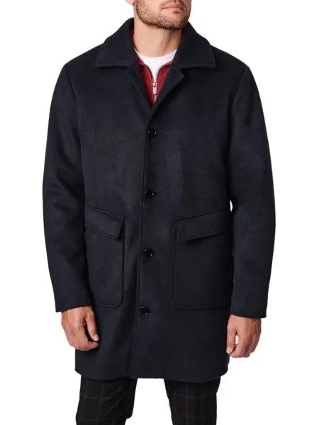 Длинное полушерстяное пальто Bernardo, черный