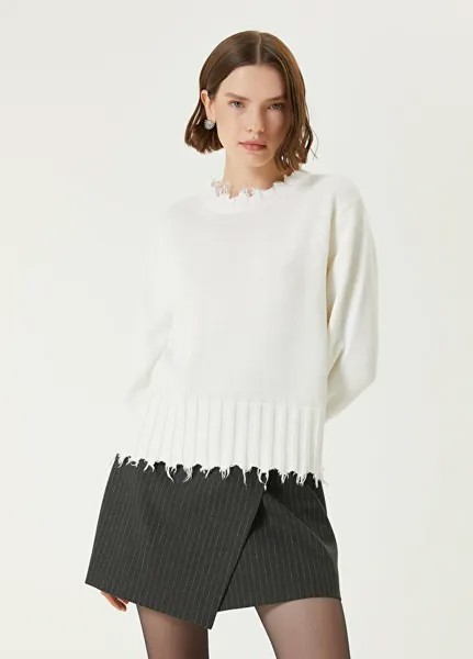 Off-white винтажный свитер с деталями Academia