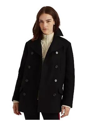 RALPH LAUREN Женская черная двубортная зимняя куртка-бушлат на пуговицах L