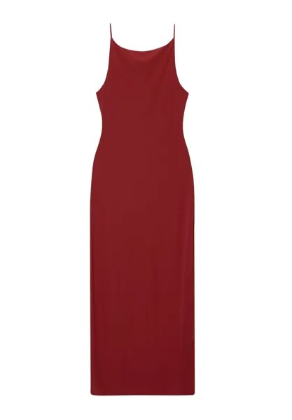 Платье макси STRAPPY PULL&BEAR, Бордо