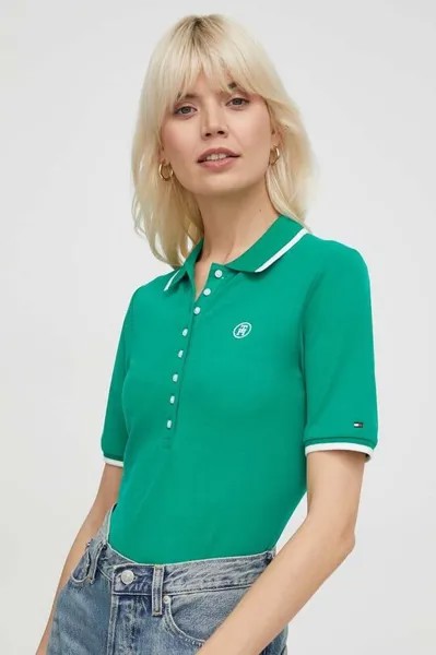 Поло Tommy Hilfiger, зеленый