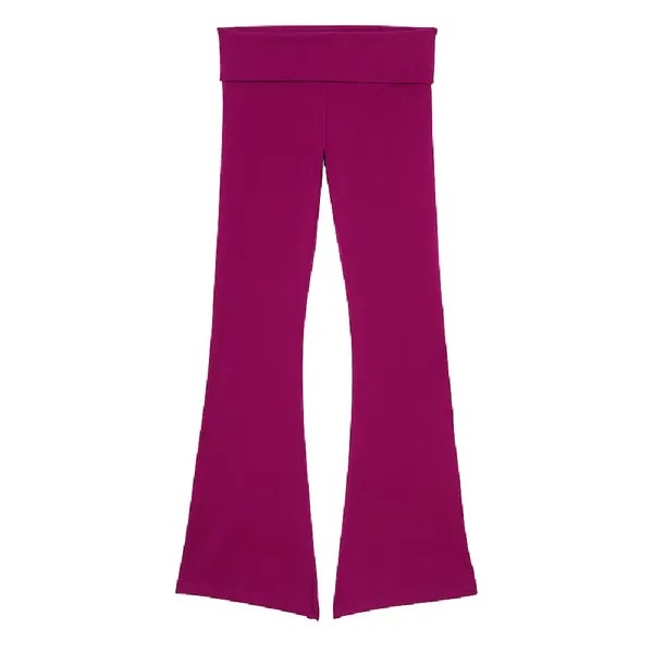 Леггинсы Victoria's Secret Pink Cotton Foldover Flare, лиловый