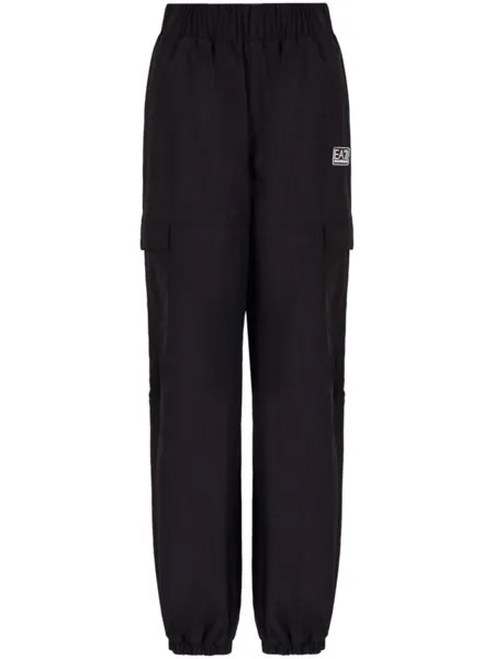 Ea7 Emporio Armani спортивные брюки с логотипом, черный