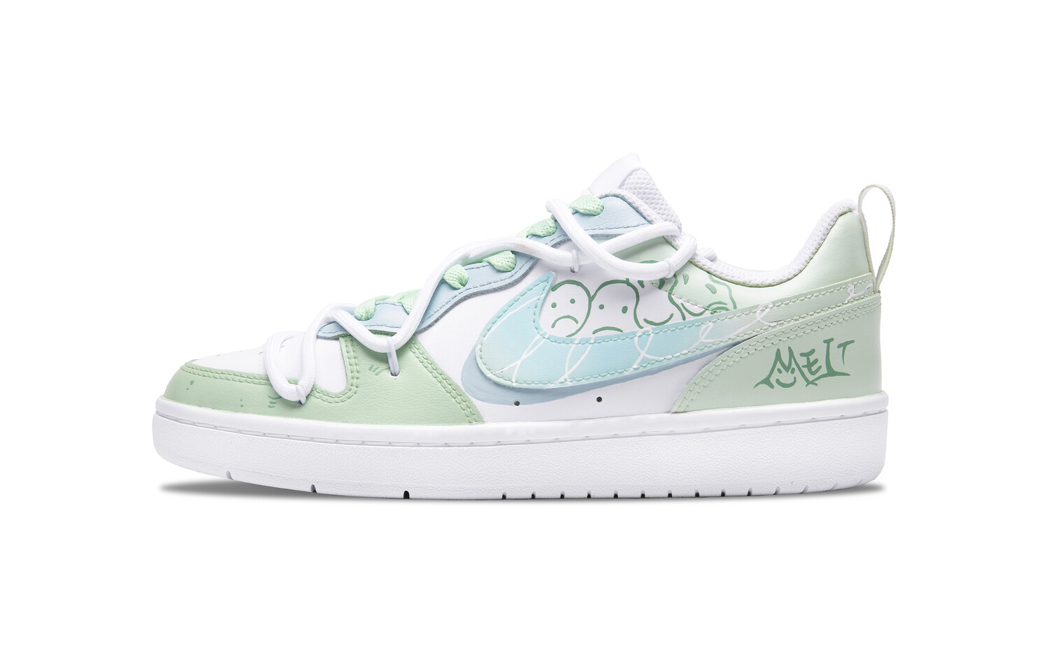 Кроссовки Nike Court Borough 2 Skateboarding Shoes Women's Low-top White/Green, зеленый